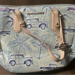 Brighton Blue and Cream Palm Tree Tote